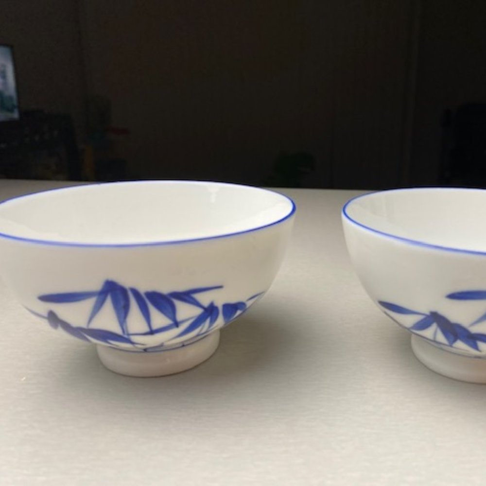 Misty Rose Super White China Rice Bowls 2pc